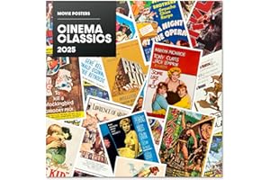 GRUPO ERIK Calendario 2025 pared Clásicos del Cine - Calendario pared, Planificador mensual: Con espacio para anotar e Ilustraciones (30x30 cm)