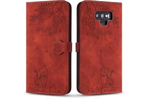 Vaitasy Funda para Samsung Galaxy Note 9, Ligera Cuero PU Protectora Cover con Función de Soporte Carcasa para Galaxy Note 9 - Gato Café