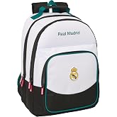 Safta | Real Madrid Large Backpack with Wheels 26/27 Compact Evolution Removable Equipment, 93 cm High, Padded Back and Shoul