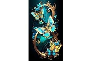 ZHUMUTO Diamond Painting Adultos Gran Tamaño Kit Completo,Pintura de Diamante para Adultos 40x70 cm Mariposas A,Con Diamond Painting Accesorios para Decorar la Habitación