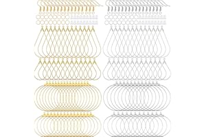 DIVINA VITAE 200 Stück Ohrring Herstellungsset Ohrringe Selber Machen Offene Perlen Creolen Bulk Ohrring Draht Creolen für DIY Ohrringe Schmuck Bastelbedarf Tropfenförmig und Rund