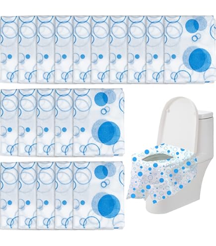 Individueel Verpakt Wit Ghope 50 Stuks Toiletbrilbekleding, Wegwerp Toiletkussen, Draagbare Toiletbrilhoes, Wegwerpwc-bril, Mat, Toiletbescherming Voor Reizen, Onderweg, Openbare Toiletten, Afzonderlijk Verpakt Hygiënische Wc-bril Mat