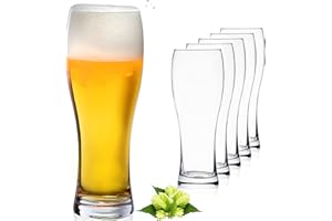 Platinux - Bicchieri da birra classici da 500 ml, max. 660 ml, alti, boccali da birra, set da 6 pezzi, in vetro, 0,5 l