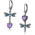 Betsey Johnson CZ & Butterfly Double Mismatch Drop Earring, One Size, Metal, Cubic Zirconia