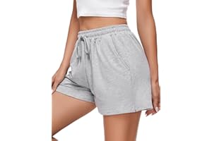 Jezonga Pantalones Cortos Deportivos para Mujer Shorts Fitness Mujer Pantalones Deporte Mujer Verano Cintura Alta con Bolsillos Ciclismo Entrenamiento Jogging Yoga