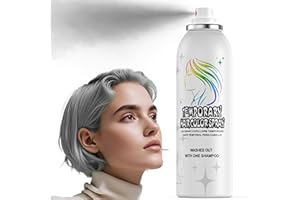 HIESGIE Grau Temporäres Haarfarbspray - Sanfte Formel, Waschbar & Nicht Klebrig | Silbergraue Sofort-Haarfarbe-Alternative für Erwachsene | Halloween, Kostüm, Party-Make-up, 150ml