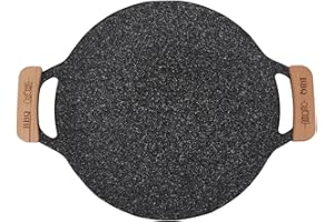 Zerodis Poêle à Barbecue, Plaque de Gril Ronde en Fer Antiadhésif pour Le Camping (Petite Taille)