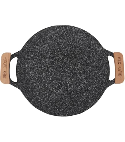 Koreaanse grillplaat, 36 cm, ronde anti-aanbakpan, outdoor, camping, draagbare grillpan met handvat, aluminiumlegering, Korea kookplaat, grillopzetstuk voor gasfornuis