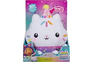 DREAMWORKS GABBY'S DOLLHOUSE Gabby and the Magic House - Gabby Dollhouse - interaktywny pluszak P'tichou 25 Cm - Kot Pluszowy - Dźwięki światła - Gabby Cat - Gabby Zabawka z kreskówek i magiczny dom - Zabawka dla dzieci od 3 lat