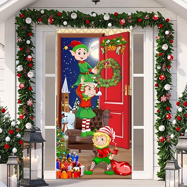Christmas elves door cover Clearance