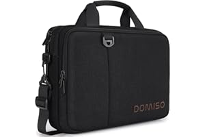 DOMISO Torba na laptopa, aktówka, torba na ramię, wodoszczelna torba na notebooka AA59, czarny, 17-17,3 Zoll