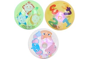Toyland® Cocomelon, confezione da 3 palline da 8 cm che si illuminano e scuotono, divertenti giocattoli per bambini, giocattoli sensoriali per bambini, adatti fin dalla nascita