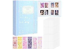 SIMDAO A5 Binder Fotokartenalbum, 3 Zoll Kpop Fotoalbum Halter mit 20 Blätter 4 Fächer Fotosichthüllen(160Taschen), Durchsichtige Schutzhülle, 6 Bunte Aufkleber, 6 Ringbuch Photocard Binder Kpop
