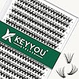 KEYYOU Lash Clusters 300Pcs Individual Lashes 40D 0.07 C Curl 11mm Lash Extensions Clusters Lashes Soft&Natural False Eyelashes Individual DIY Eyelash Extension at Home(40D-0.07C,11)