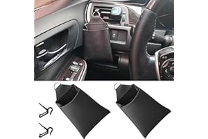 NOMEY LIANCHEN 2 Stück Air Vent Outlet Bag Leder Aufbewahrungsbeutel Lüftungsschlitz Leder Auto Air Vent Outlet Organizer Aufbewahrungstasche Multifunktions mit Haken für Stifte Schlüssel Brille (schwarz)