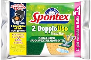 Spontex Doppiouso, Spugna Vegetale Assorbente, Anti Grasso, 2 Unità