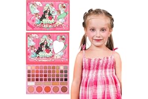 HISUNBEN Set di trucchi per ragazze, 50 colori, giocattoli per il trucco per bambini, atossici, con 5 pennelli lavabili,C'è uno specchio, spettacoli teatrali,Halloween (50 colori - principessa carina)