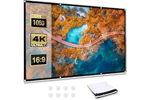 WRSION 100 inch Projector Screen 16:9 HD 4K Wrinkle-Free | Portable Foldable Design for Indoor Home Theater, School Presentations & Office Meetings