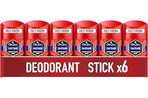 Old Spice Captain Men's Deodorant Stick 6x50ml, 24/7 Fressshhh With Daily Use, Long Lasting Perfume Quality Scent, Odour Protection, 0 percent Aluminium Salts, Invisible On Black & White