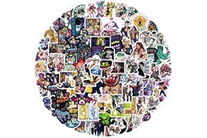 TACOMEXI JoJo's Bizarre Adventure Pack d'autocollants 100pcs, autocollant en vinyle pour bouteilles d'eau ordinateur portable Skateboard Notebook, cadeau pour adultes enfants