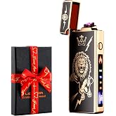 Dachance Cool Gifts Electric Lighter for Men Dad Him Digital Counter Bettary Display Windproof Flameless Plasma USB Rechargea