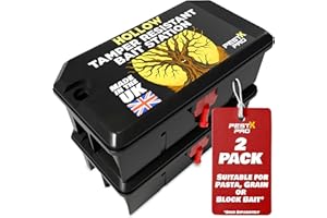 PEST-X PRO Pest X Pro Hollow – 2X Empty Rat Bait Box for Block, Pasta, or Grain Bait, Refillable & Reusable Tamper-Resistant Rodent Station for Indoor & Outdoor Use, Professional Grade, Safe & Versatile