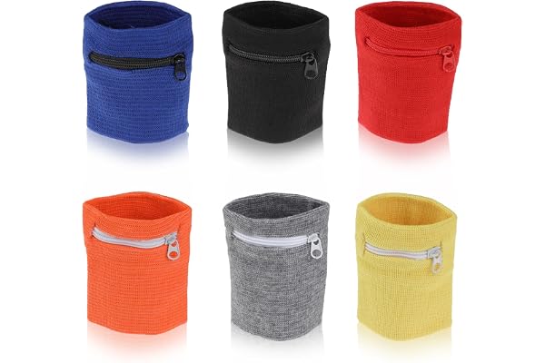 Abeillo Handledsväska 6 stycken, väska armband plånböcker, sportsväska med dragkedja, för utomhusbruk, löpning, cykling och a