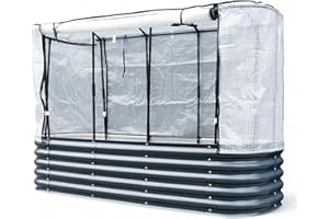 ‎OSOLTUS Hochbeet Garten Balkon optionaler Gewächshausaufsatz | stahlverzinktes & pulverbeschichtetes 0,6mm Metall anthrazit - Edelstahlschrauben (400L Set - Hochbeet + Gewächshausaufsatz)