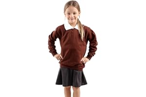 GW CLASSYOUTFIT NC Limited Boys Girls Kids Button/Jumper Fleece Cardigans Shirts Long Sleeve TOP Sweat Shirt School Uniform Pull Over Jumper Round/V- Neck School Uniform Ages 5-13