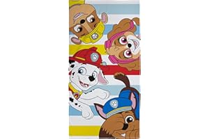 Character World Paw Patrol Kids Towel | Super Soft Feel, Heya Design Marshall, Chase, Rubble & Skye | Perfect The Home, Bath, Beach & Swimming Pool | One Size 70cm x 140cm