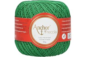 Anchor Hilo de Ganchillo, Algodón, 00227 Verde, 285