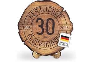 ‎DARO DESIGN DARO Design – Baumscheibe mit Gravur für 30. Geburtstag – Geburtstags Geschenk aus Holz – Hochwertige Holz Geschenke mit Gravur ideal für Geburtstag – Dicke 6mm, Durchmesser 20cm – Made in Germany
