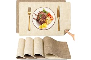 Myir JUN tvättbara bordsunderlägg och underlägg, tvättbara dubbelsidiga bordstabletter, fuskläder, halkfri bordsunderlägg läd