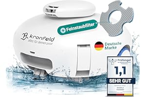 KRONFELD Poolroboter inkl. einzigartigem Feinstaubfilter - 120 min. leistungsstarke Reinigung - Poolsauger für jeden Pool - Poolroboter mit Akku