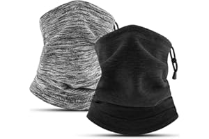 COOLOO Neck Warmer Snood for Men Women Unisex Fleece Winter Neck Gaiter Windproof Bandana Adjustable Face Covering Scarf for Skiing Motorcycle Outdoor Sports Running Cycling