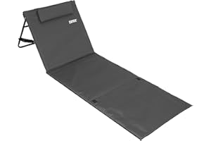 Detex® Estera Playa 158x56cm Tumbona Respaldo Acolchado Ajustable Portátil Ligera con Correa para Transporte