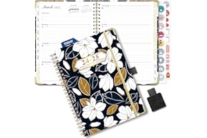 NEYSA Diary 2024 2025 Week to View A5 Academic Diary July 2024 - June 2025 (12 Months) Planner with Self-adhesive pen loop, Ruler Bookmark & Stickers
