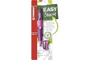 ‎STABILO STABILO - Ergonomischer Druck-Bleistift für Rechtshänder - EASYergo 3.15 in pink/lila - inkl. 1 dicken Mine - Härtegrad HB & Spitzer - Blister