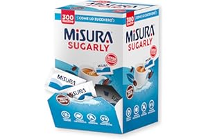 MERISANT Misura Sugarly 300 Bustine, Dolcificante Senza Retrogusto, Zero Calorie, Cristalli Finissimi come lo Zucchero, Senza Aspartame, Senza Glutine, Vegano, Sostitutivo dello Zucchero