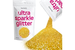 HEMWAY Paillettes dorées ultra scintillantes pour ongles visage festival Noël Halloween maquillage microfines 100 g/3,5 oz