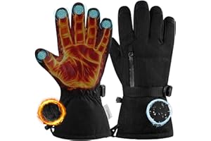 Jokisa Guanti Invernali Uomo, Guanti Impermeabili Design Impermeabile a Doppio Strato, Guanti Termici Efficacemente Caldi E Antivento, Guanti Scooter Invernali Adatti Motoslitte, Trekking