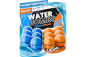 MOLINORC 12x Wasserbomben wiederverwendbar in 2 starken Team-Farben [in 1 Sekunde befüllbar] - premium Silikon für RIESEN Wasserspaß - Wasserbomben selbstschließend - Gartenspielzeug für Kinder - 12 Stück