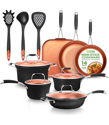Set De 3 Plaques De Cuisson Antiadhésives NutriChef - En Acier Au Carbone, Poignées Silicone - Résistantes Jusqu’à 230°C - Empilables - Bleu