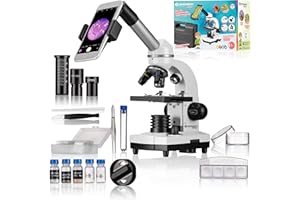Bresser Biolux SEL Kit de Microscope pour élèves avec éclairage, Adaptateur pour Smartphone, étui Rigide, kit d'expérimentation et de Nombreux Accessoires