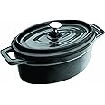 IBILI, Mini cocotte ovale nera 15 x 10 x 6 cm, ghisa, adatta per l’induzione.