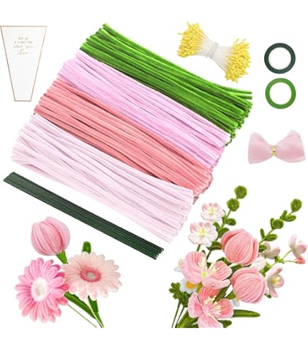 ZLPBAO Lot De Cure Pipe, 450 Pièces Fil Chenille, 6 Couleurs