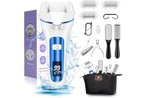 Hard Skin Remover Foot File Electric, Ratukall Rechargeable Dry Skin Remover for Feet, Professional Pedicure Tools Foot Scrubber Care Kit with Storage Bag for Dead Skin Cracked Corn Heels Calluses
