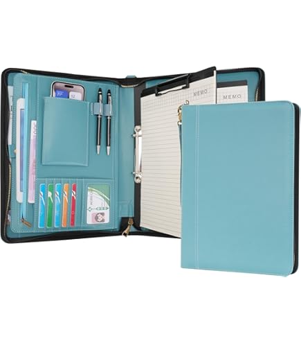Wonderpool Funda A4 De Piel Sintética Con 4 Anillas, Portapapeles Y Bolsillo Funcional Para Organizador Oficina Viajes Escuela Cafe