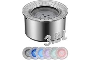 Heouvo Grande gamelle d'eau pour chien de 3,8 l - Couvercle anti-creuser et fond en caoutchouc - Anti-déversement - Anti-éclaboussures - Anti-gouttes - Boire lente - En acier inoxydable - Pour les