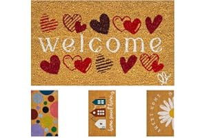 OLIVO TAPPETI OLIVO.shop | FANTASY 12 Zerbino ingresso casa, tappeto ingresso interno, zerbino ingresso esterno, zerbino in fibra di cocco naturale con stampe colorate 30x50 cm (LOVE)